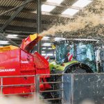 Teagle's new 8200 bale processor will throw material 65 feet. Photo: Courtesy Teagle