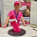 Foucauld Thery, CEO of Farm Medix, introduced the Dermashield leg band, which helps control cow foot diseases, at the Canadian Dairy Xpo.