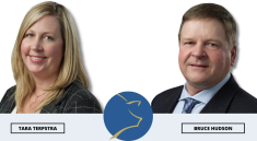 Tara Terpstra and Bruce Hudson, Ontario Pork's newly elected chair and vice-chair, respectively.