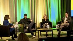 Panelists talk about agricultural sustainability at the 2024 Canadian Crops Conference in Winnipeg in early March.