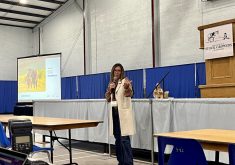 Jodie Griffin, program coordinator for the Livestock Price Insurance program, presents at the SSGA AGM.  Photo: Melissa Jeffers-Bezan