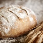 Irish soda bread and wheat stalks