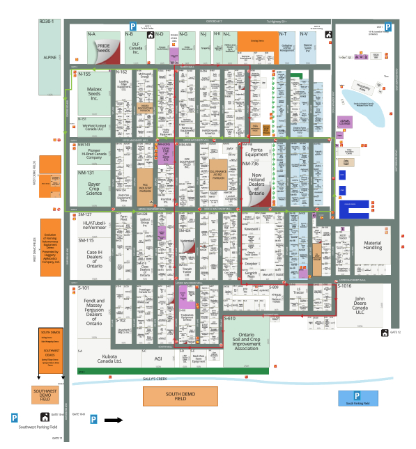 Canada's Outdoor Farm Show parking map