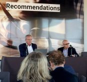 Bioenterprise CEO Dave Smarden, left, and innovation director Michael McGee deliver recommendations to increase output and lower inputs, while speaking at the Bioenterprise National Call to Action for agri-technology in Ottawa Nov. 25.