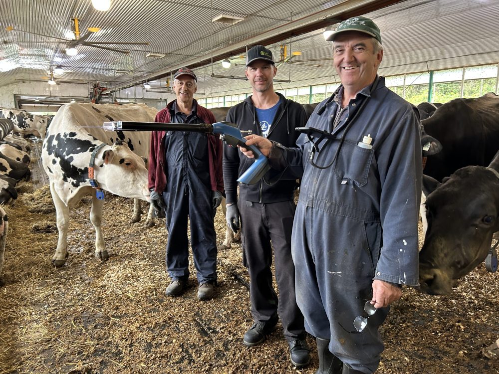 Alain Fortin, Ancelin Martin and Bernard Fortin from the Grégoire Fortin Farm in Clermont in Charlevoix, QC.