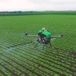 While the use of spray drones for chemical application is still illegal in Canada, research on how to use them efficiently and effectively is ongoing. | Screencap via vimeo.com/GuardianAg