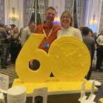 Bill and Cindy Van Nes, dairy farmers who also run St. Brigid’s Creamery provided the 60th anniversary butter sculpture celebrating the 60th year of dairy supply management at Dairy Farmers of Ontario’s annual meeting.