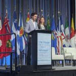 Cyndelle Gagnon of the Canadian Agricultural Youth Council and Austin Olson of the 4-H Canada Youth Advisory Committee MCed the day’s events. Photo: Jonah Grignon