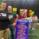 Paul Mansfield, left and Richard Chartrand are two volunteers with Harvest Hands who were talking to farmers at the London Farm Show.
