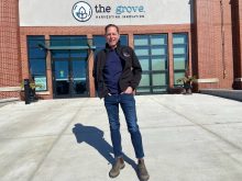 Reg Ash, CEO of the Western Fair Association is shown in front of The Grove at the Western Fair District.