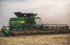 John Deere’s 2026 combines have two factory-mounted stereo cameras that measure crop in front of the cutter bar. The optional Ultimate Technology package is a new weed detection automation feature that can be used to control ground speed.
