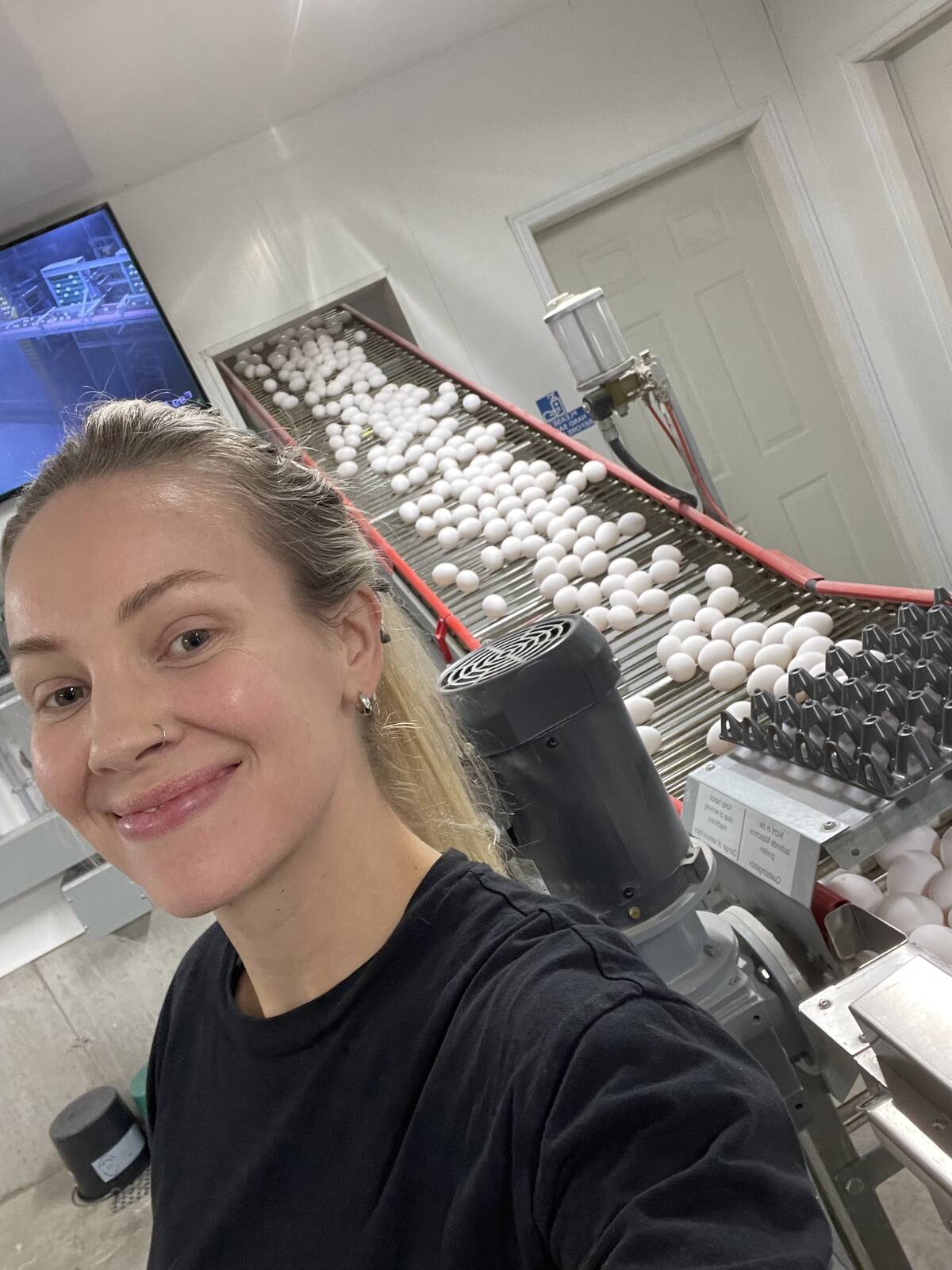 Megan Veldman manages an egg layer barn on her family's operation near St. Marys. Photo: contributed
