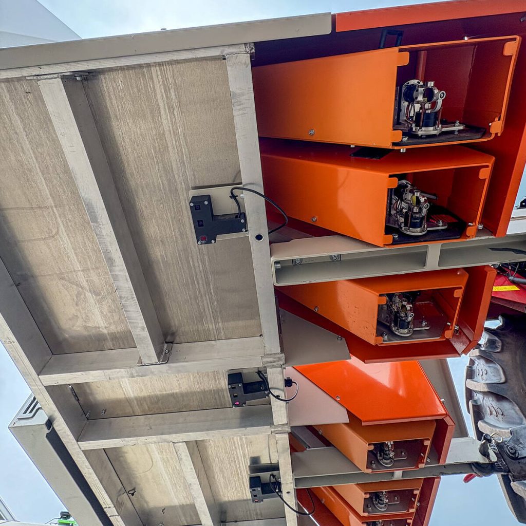Pixelfarming Laser One–i’s six laser units use high voltage to energize a CO2 tube to create a focused beam to boil a plant cell’s liquid, effectively destroying the plant. Photo:Diana Martin