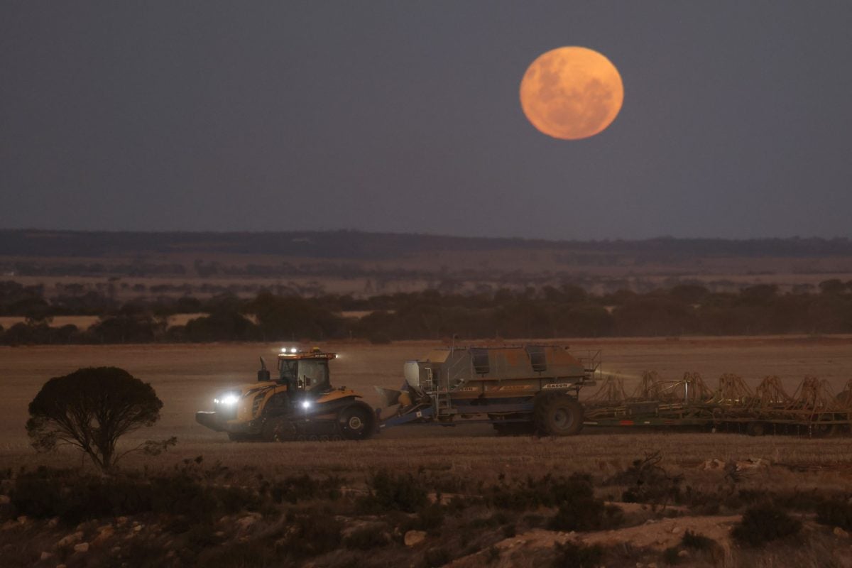 A seeder sows wheat at a farm in Bencubbin, Australia, May 13, 2025. REUTERS/Hollie Adams To match Special Report CLIMATE-FOOD/WHEAT