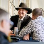Rob O'Connor, Canada's Outdoor Farm Show show director, is easy to find in a crowd with his quick smile, man-in-black attire and a love of discussing all things agriculture. Photo Diana Martin