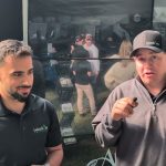 LaSalle marketing co-ordinator and sales manager being interviewed at the 2025 Canada's outdoor farm show