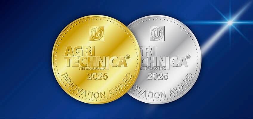 The gold and silver medals for Agritechnica's innovation awards are shown. Contributed by Agritechnica