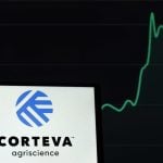 In this photo illustration, a Corteva logo seen displayed on a monitor.