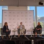 (left to right) Leah Olson, Edward Greenspon and Andrea Johnston speak on a panel at the CAPI conference in Ottawa Oct. 1. Photo by Jonah Grignon