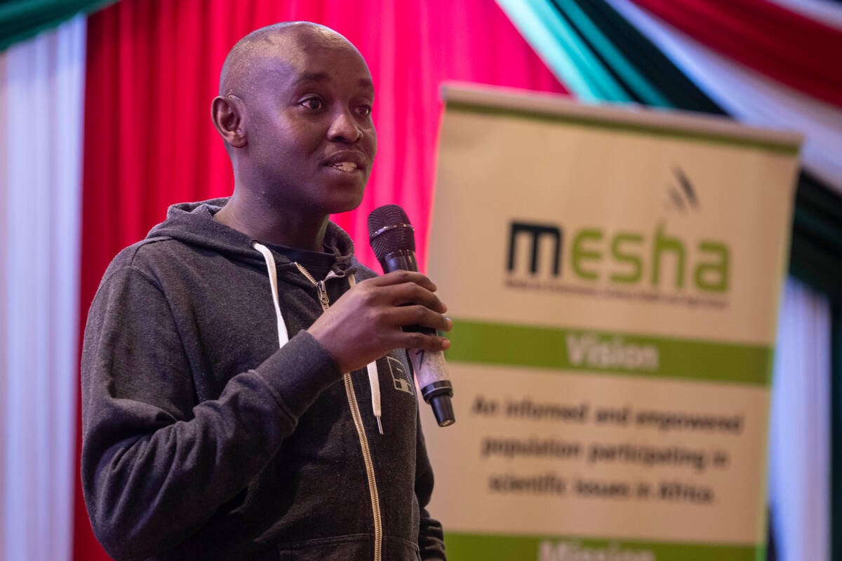 Dr. Stephen Mutuvi is working with the Artemis Project, an initiative of the Alliance of Biodiversity International and the International Centre for Tropical Agriculture (CIAT) using smartphone-based AI to make research data collection easier, cheaper and faster in Kenya.  

