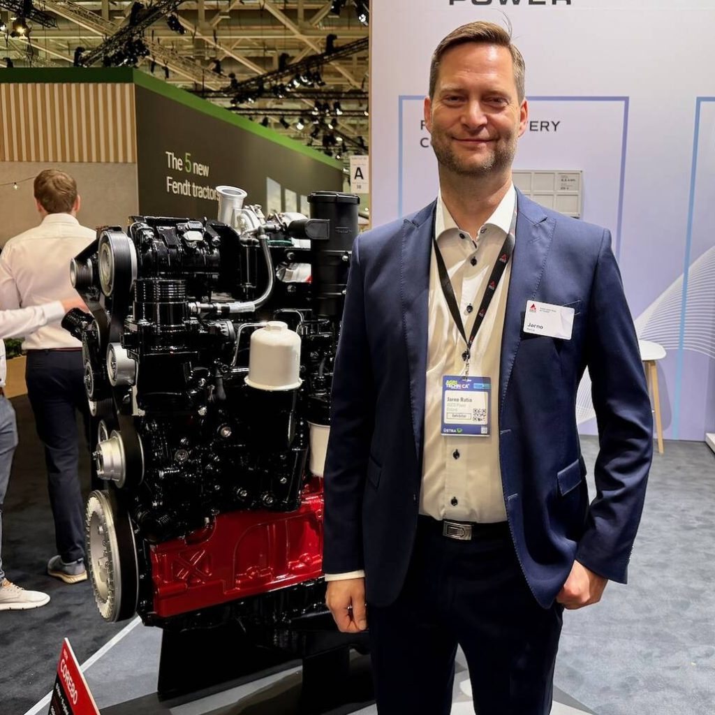 Jarno Ratia, director, sales and marketing and project management for Agco Power with the company's new Core 80 engine. Photo: John Greig