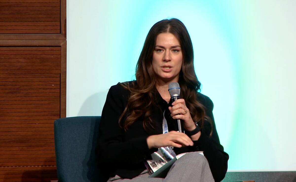 Marlise Hunter, of FCC, at the MaRS Discovery District’s 2025 Climate Impact Event. 
Photo: Screen capture