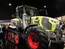 Claas&rsquo; Axion 9.450 tractor on the show floor at Agritechnica 2025 in Hanover Germany on Nov. 10, 2025.  Photo: Greg Berg