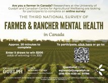 The Canadian Centre of Agricultural Wellbeing launched its third national farmer and rancher mental health survey. Photo: Screencap