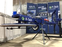 The R-Tech Fence Mower at the Innovation Showcase barn at Manitoba Ag Days 2026.  Photo: Greg Berg