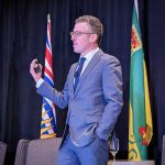 Charles Breton discusses polling data on national resentment at the Western Canada Economic Forum in Winnipeg on Jan. 22, 2026. Breton is the executive director of the Centre of Excellence on the Canadian Federation. Photo: Geralyn Wichers
