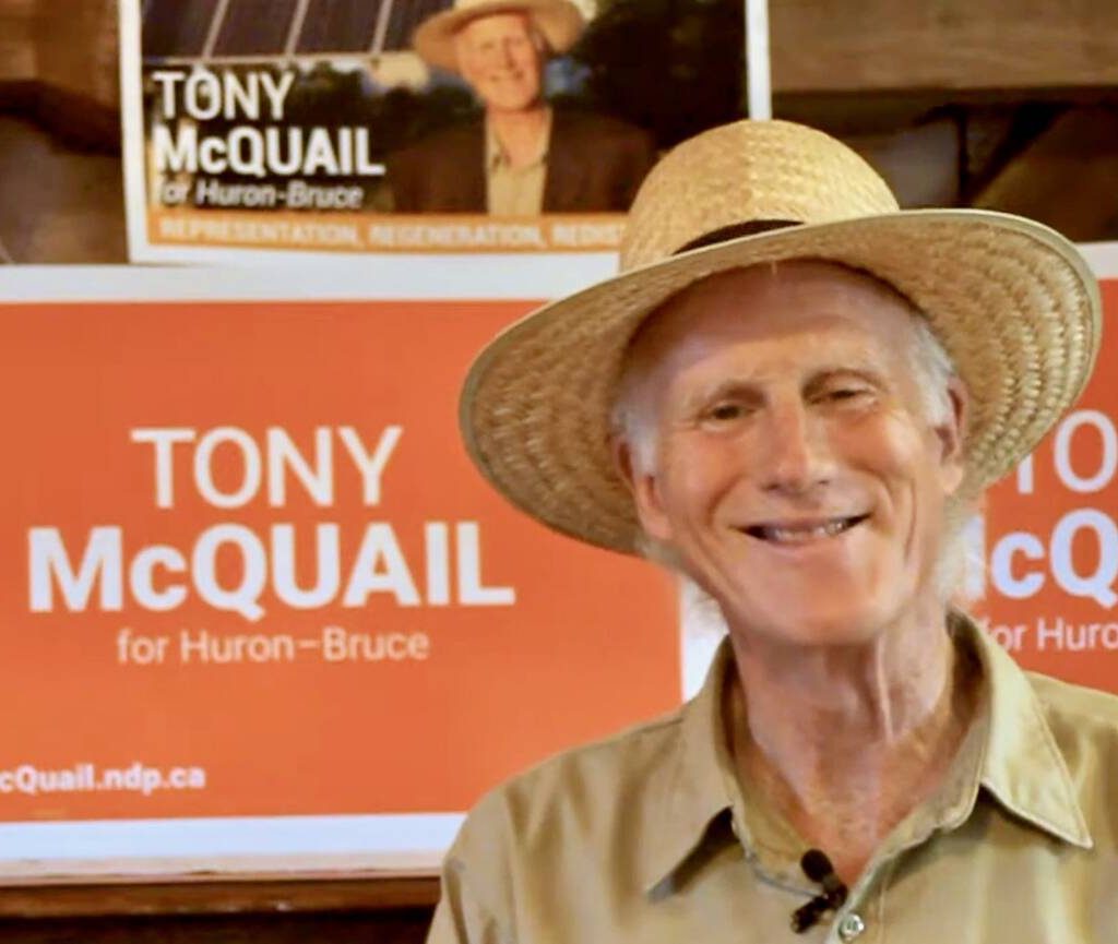 Tony McQuail campaigning in 2019