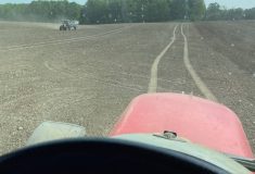 Fertilizer being spread on a Huron County farm. Photo: File