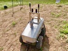 Upside Robotics' "Beethoven" at Canada's Outdoor Farm Show in 2024.