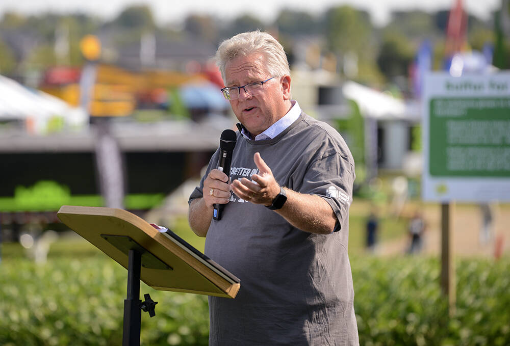 Senator Rob Black, seen here at Canada’s Outdoor Farm Show, Sept. 11, 2024, championed Bill S-230. Photo: Diana Martin
