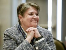 Jennifer Haley ran through a range of emotions during a tribute of her Veal Farmers of Ontario contributions spanning just shy of three decades during the Lifetime Acheivement Award presentation at the organization's annual general meeting at the Grand River Raceway March 18, 2026. Photo: Diana Martin