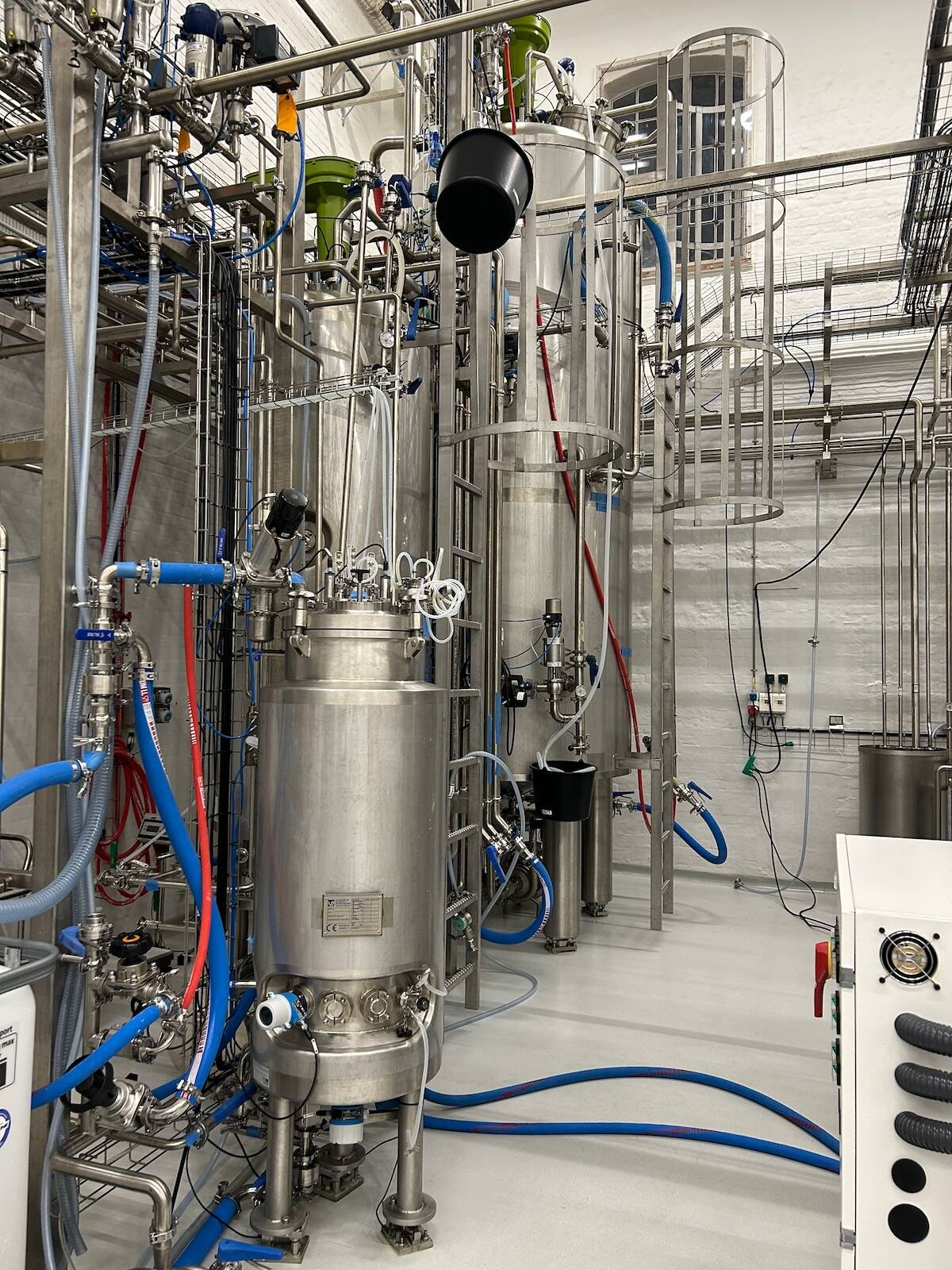 Bioreactors where Launch Bioindustries is working to turn food and dairy waste into plastics. Photo: Launch Bioindustries